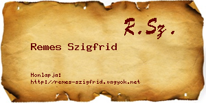 Remes Szigfrid névjegykártya